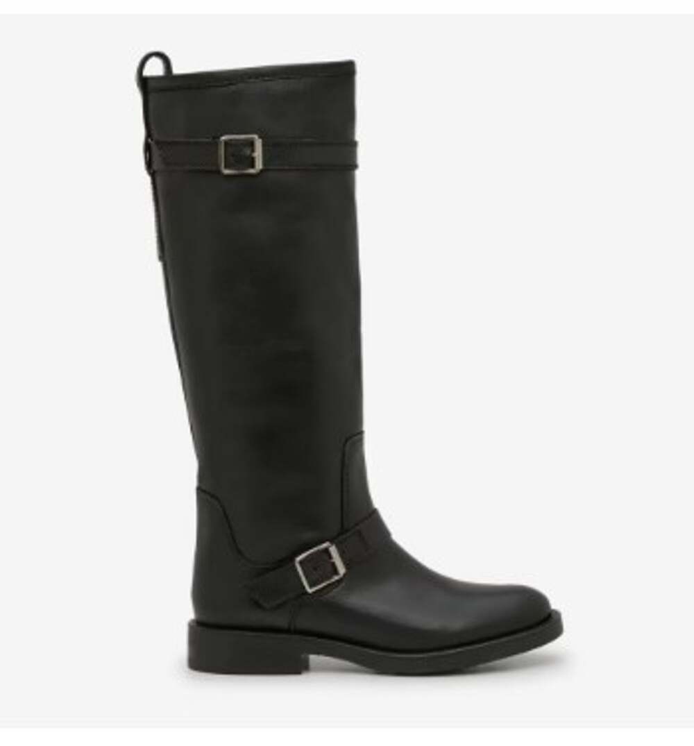 NEW Steve Madden Sady Knee-High Moto Boots lug sole black leather women size 7.5